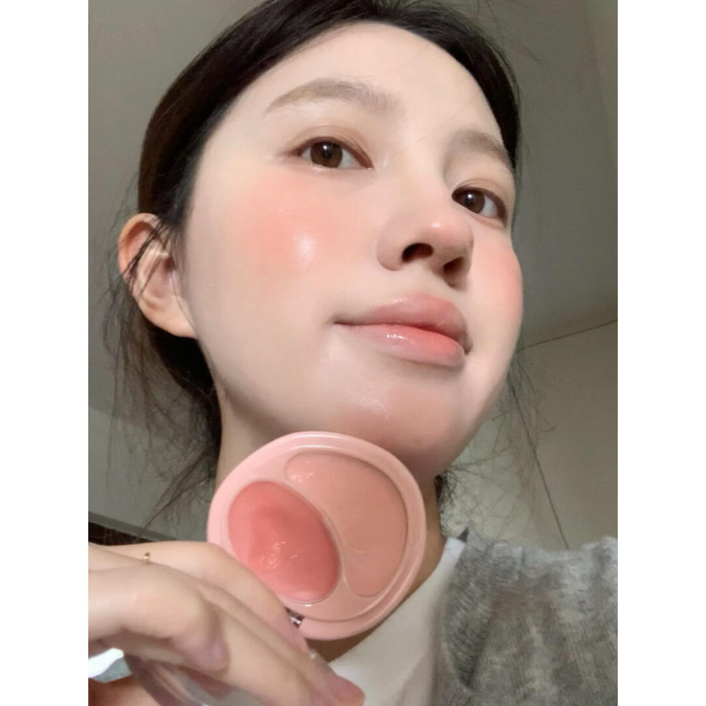 แอปริคอตนมเกาหลี!Joocyee Enzyme Color Two-Color Blush Cream Water Gloss Expansion Pink Purple Daily 