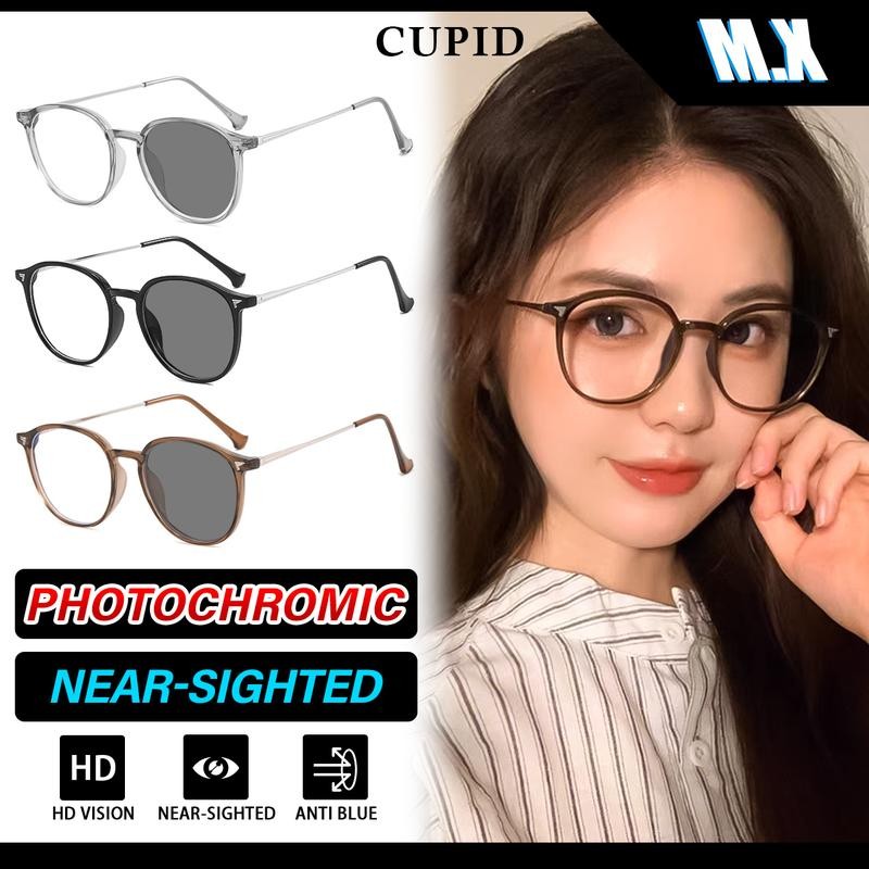 แว่นตาโฟโตโครมิก MX STUDIO MX-CUPID แว่นตาป้องกันรังสีสําหรับผู้ชายและผู้หญิง SUNGLASSE เปลี่ยนสีแสง