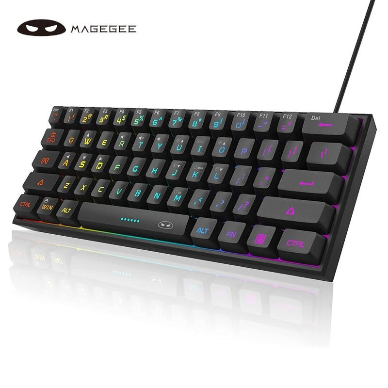 MageGee TS91 Mini 60% Gaming Keyboard, RGB Backlight 61-Key Ultra-Compact Keyboard, TS91 Ergonomic W