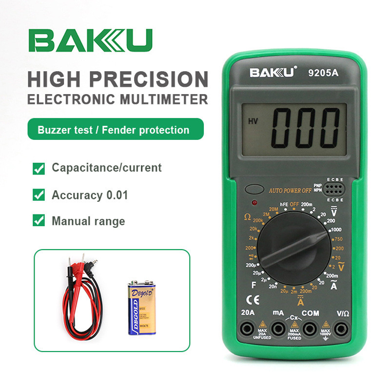 巴酷BK-9205A数字万用表测电流电压大屏显示配电工维修万能表Babku BK-9205A Digital Multimeter bfec2064je.my20250913