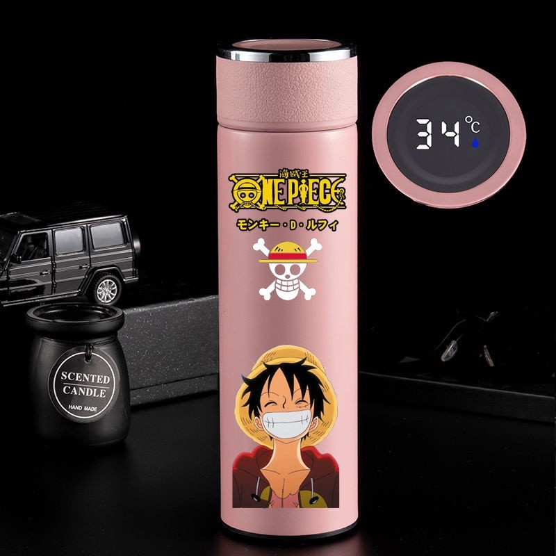 2ง อะนิเมะถ้วยน้ํา หนึ่ง ชิ้นส่วน กระติกน้ําสูญญากาศลูฟี่ 304 สแตนเลสสมาร์ทของขวัญนักเรียนชายและหญิงขวดกาแฟ - รูปที่ 4