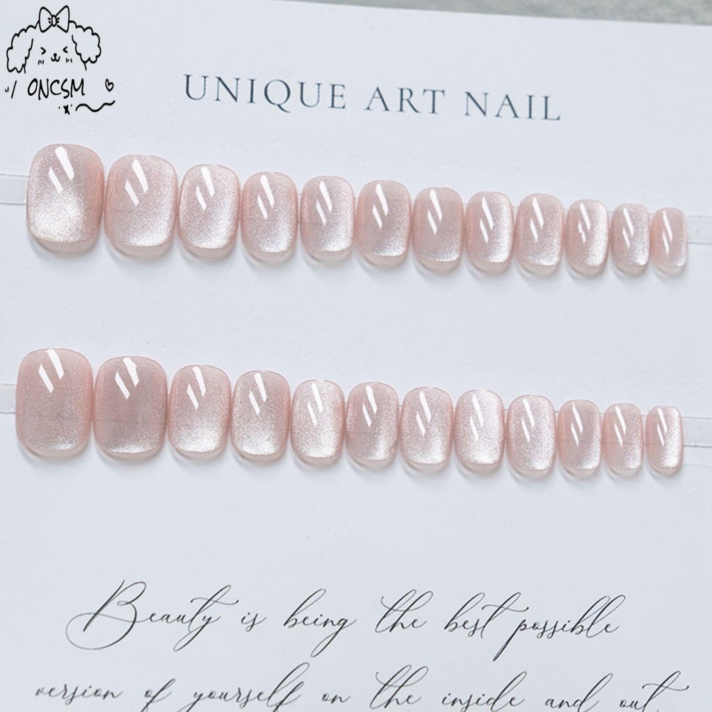 Pink Cat Eyes เรซิ่นเล็บ Extension ธรรมชาติดูง่ายต่อการใช้และทาสําหรับเล็บมือ DIY ตกแต่ง