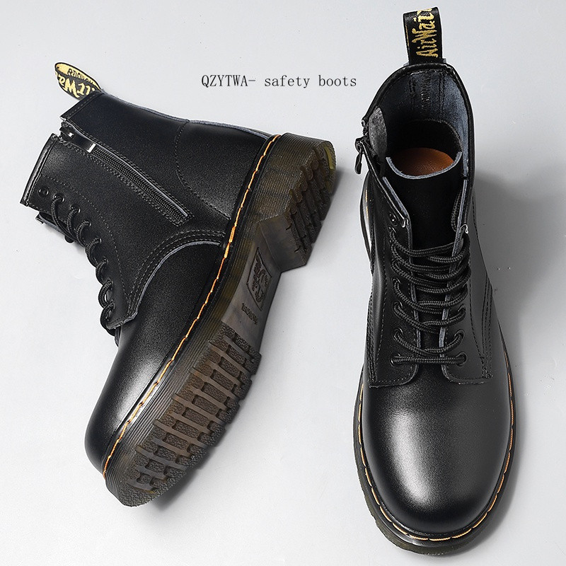 ของแท้ 100% New Original Dr. Martens ซิปด้านข้าง Martin รองเท้าผู้ชายรองเท้าลูกวัว Plus ขนาดสูงรองเท