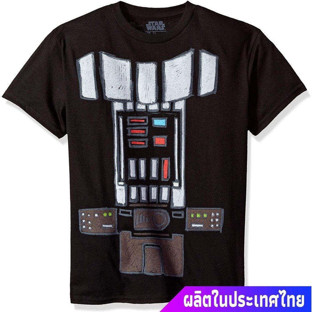เสื้อยืดพิมพ์ลายเสื้อยืดผู้ชาย Star Wars Boys' Big Darth Vader Body Costume Graphic Tee discount Sta