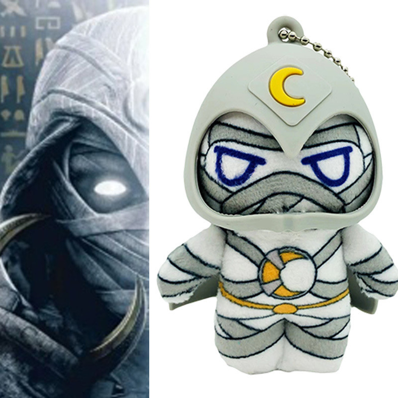 Moon Knight สินค้า Moon Knight ตุ๊กตา Plush รุ่น Q Mark จี้ Moon Knight พวงกุญแจซิลิโคน