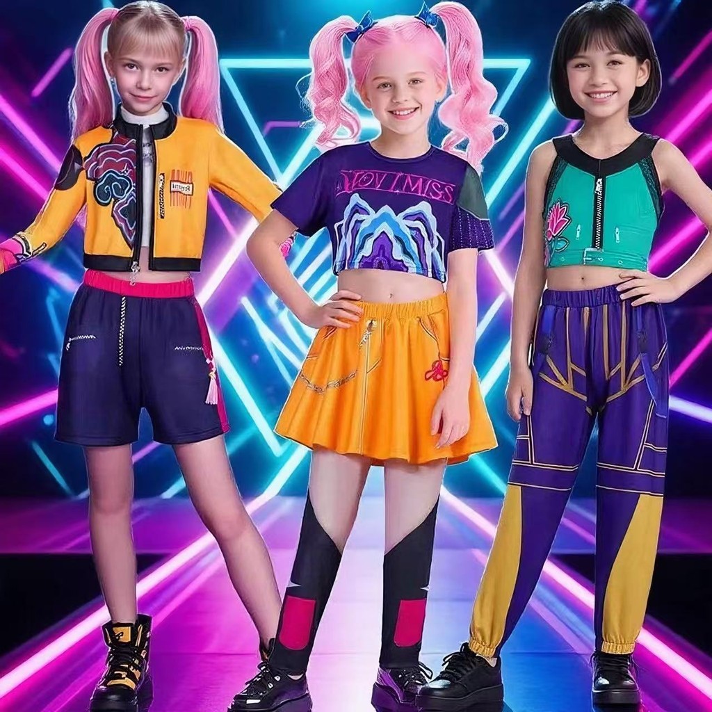 ชุดฮาโลวีนเด็ก ฮาโลวีน เด็ก ชุด halloween เด็ก Kpop Hunters Cosplay ชุดคอสเพลย์ Zoy Mira Rumi สำหรับ