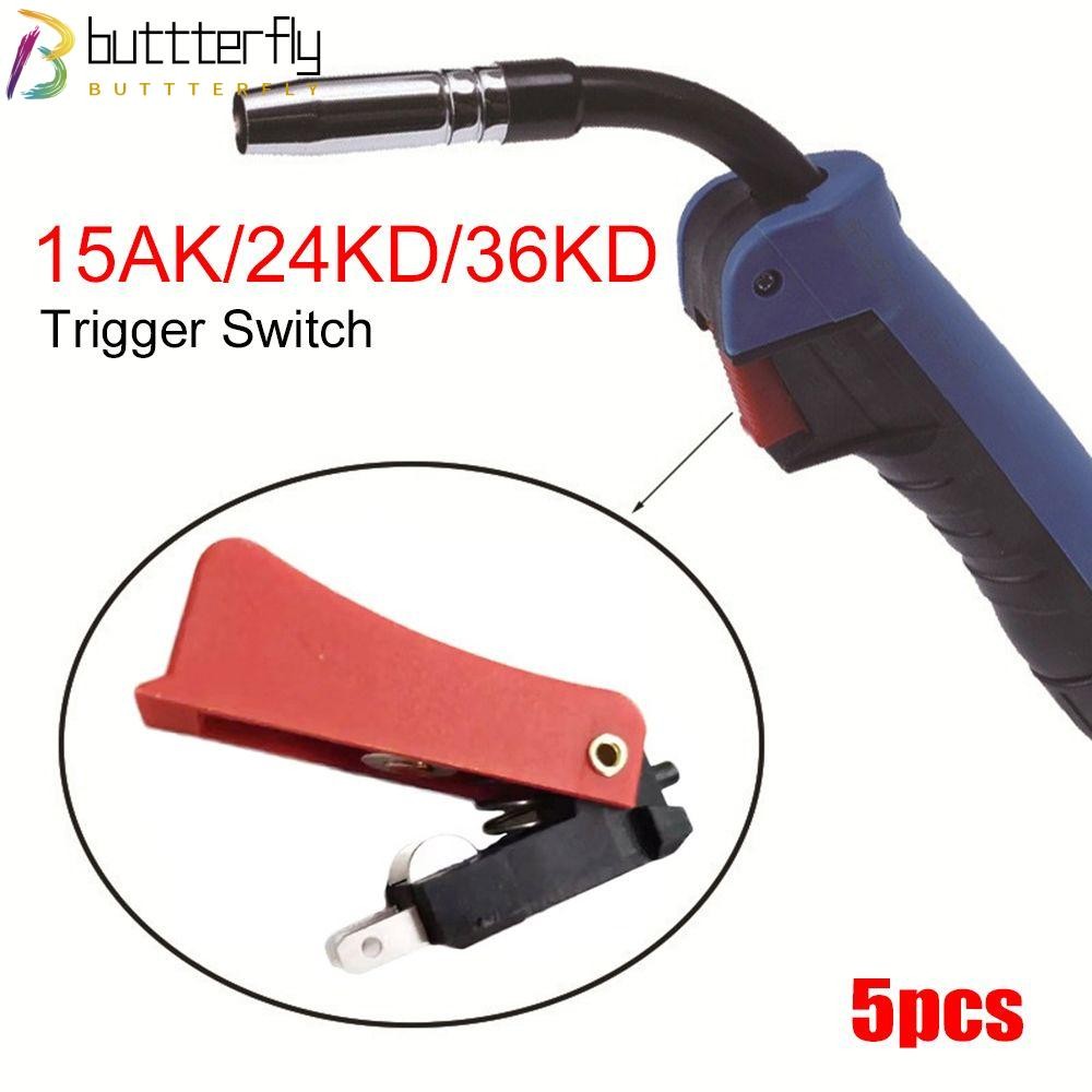 BUTTTERFLY 5pcs Trigger Switch เครื่องเชื่อมอุปกรณ์เสริม MIG MAG MIG MAG เครื่องเชื่อมสําหรับ 15AK/2