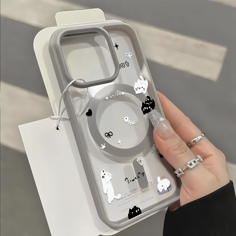 Magnetic เคสโทรศัพท์มือถือ For iPhone 13 11 17 pro max Case iPhone 11 15 16 pro max 14 12 pro max การ์ตูนอะคริลิคฝ้า ราคา ถูกที่สุด ดีลบีเคเค แกลเลอรีภาพที่ 9