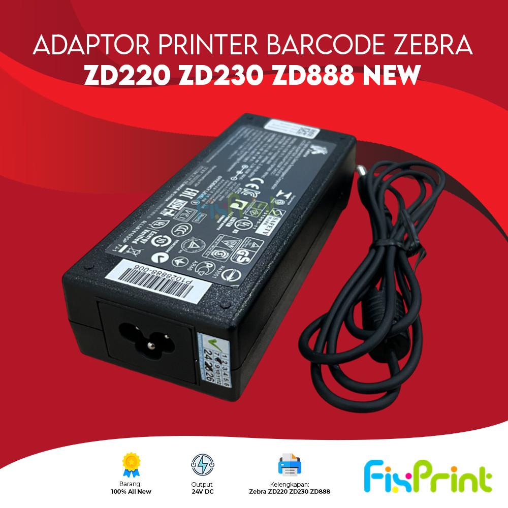 Zebra ZD220 ZD230 ZD888 อะแดปเตอร์เครื่องพิมพ์บาร์โค้ดใหม่