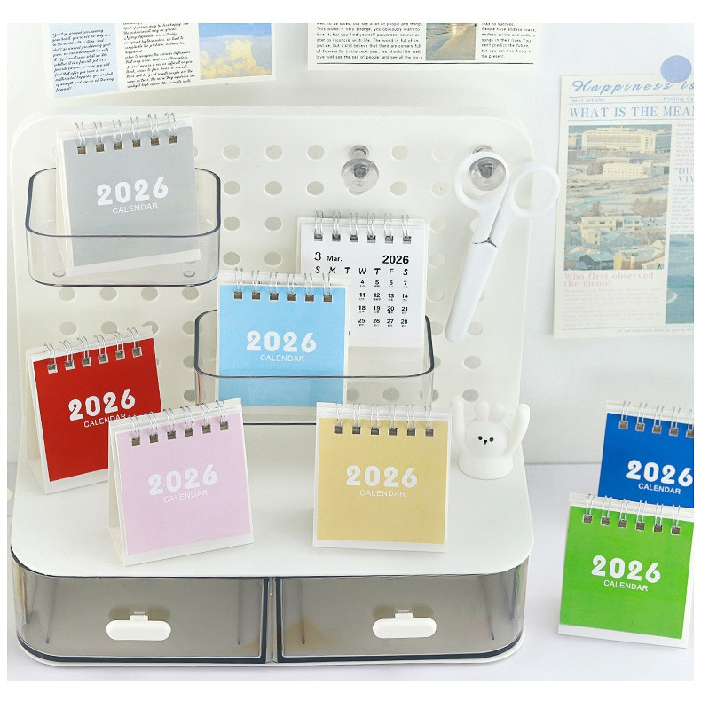 [HARU] Mini 2026 Calendar Mini Aesthetic Calendar 2026 Portable Cute Planner ปฏิทินตั้งโต๊ะ