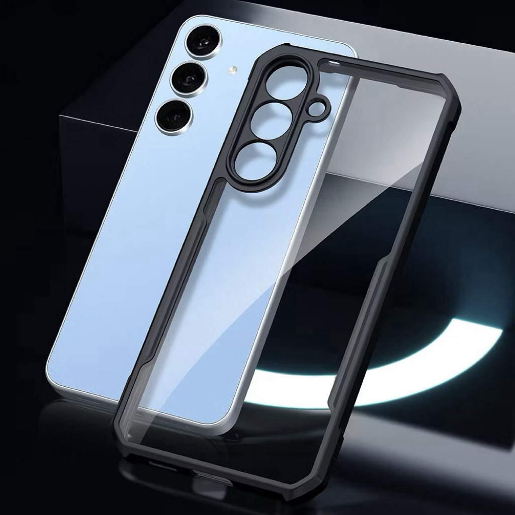 เคสขอบดำหลังใส สำหรับ Samsung S25FE A17 A07 A56 A36 A26 A16 A06 กันกระแทก หลังแข็ง ตรงรุ่น พร้อมส่ง