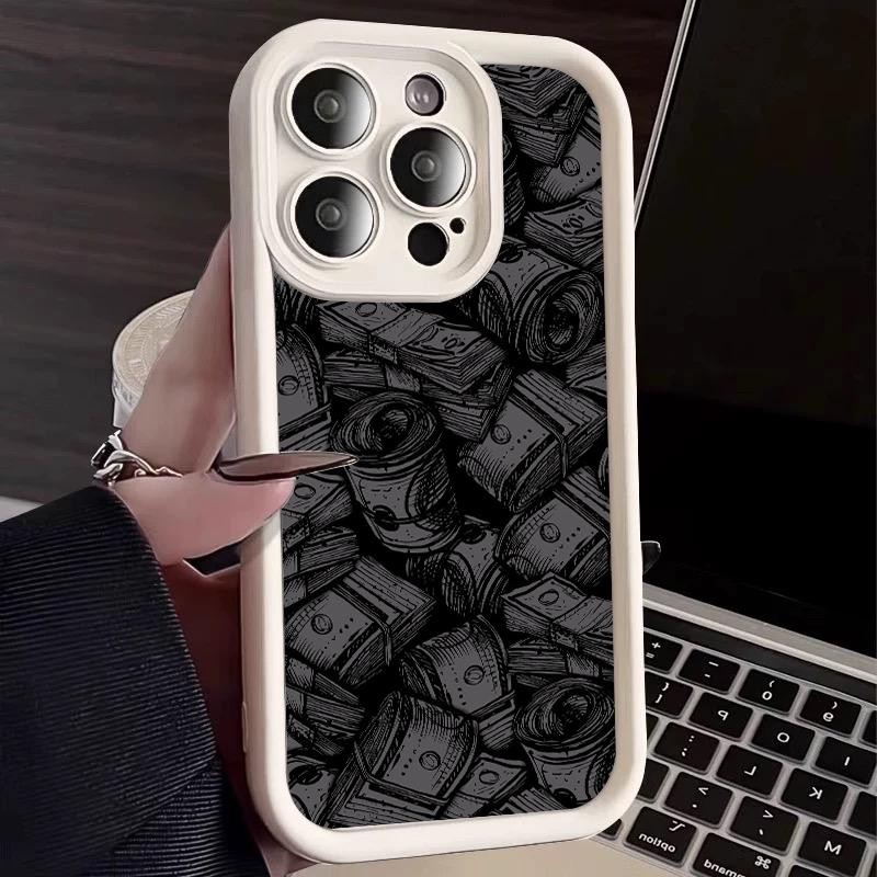 พื้นหลังเต็มรูปแบบ USD เคสโทรศัพท์มือถือซิลิโคนออกแบบธนบัตรแบบเต็มเหมาะสําหรับ iPhone 17 1615 141312