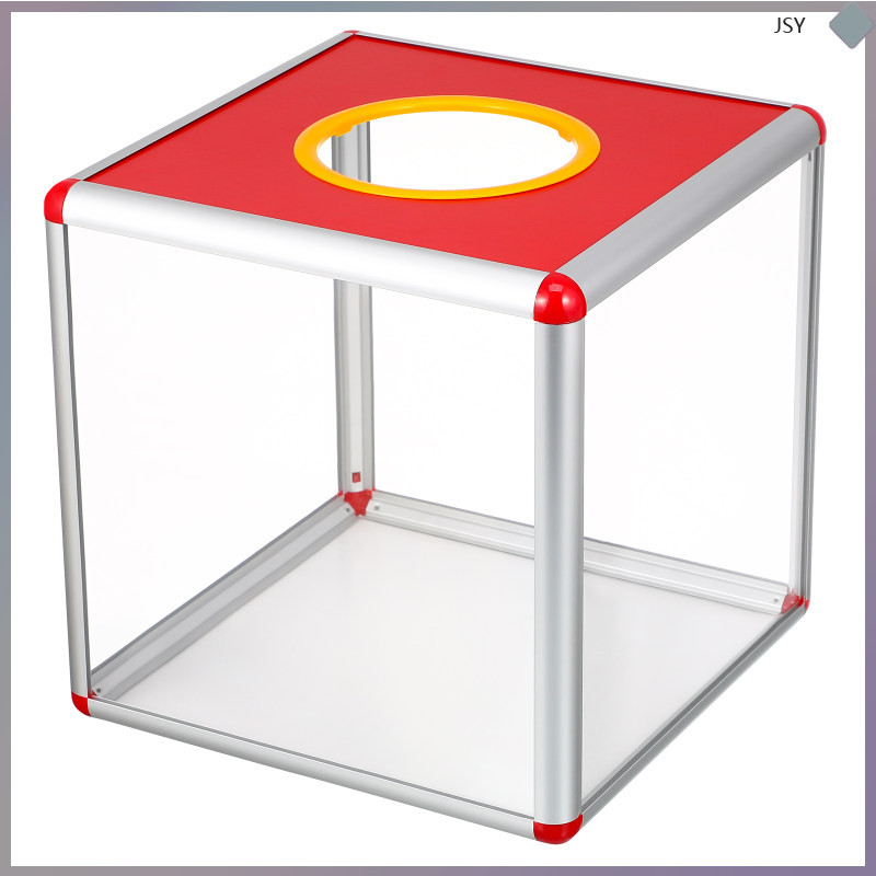 Fundraiser Square Red Ticket Stub Storage Lottery Case Reward Jar Voter junshaoyip