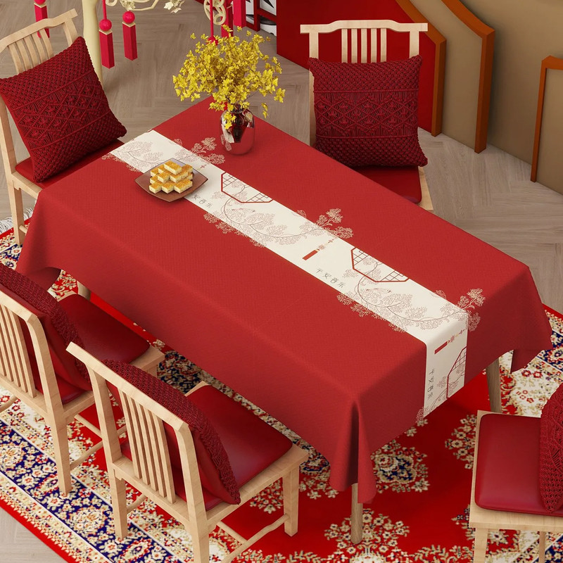 ผ้ารองโต๊ะกันน้ำ กันน้ำมัน ทำความสะอาดง่าย กันความร้อน รุ่นใหม่ปี 2025 สไตล์ยุโรป หรูหราระดับพรีเมียม เนื้อหนาพิเศษ