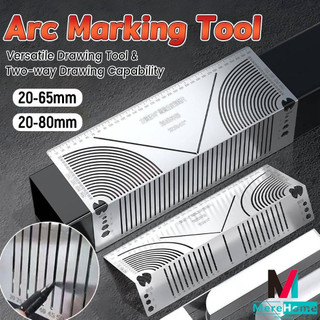 Metal Ruler Square Tube to Round Ruler Square Steel 90° Bend Arc Angle Marker DIY Pipe Bending Guide
