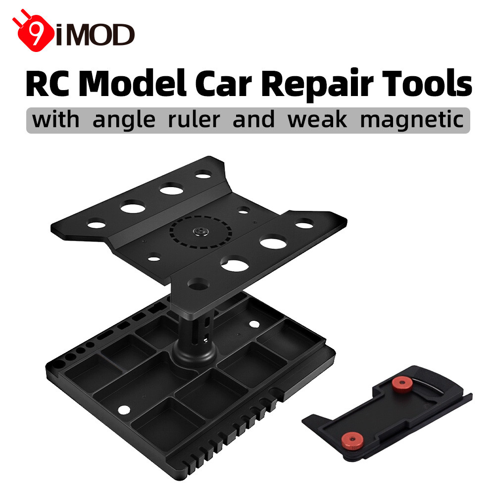 9IMD RC รถซ่อมขาตั้งสถานีทํางาน w/ไม้บรรทัดมุมสําหรับ 1/16 1/18 1/20 RC รถ