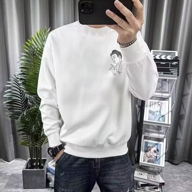 COD 2025 Men's Sweatshirt Autumn New American Style Trendy Brand Buddhist Print Top High-Quality Cas