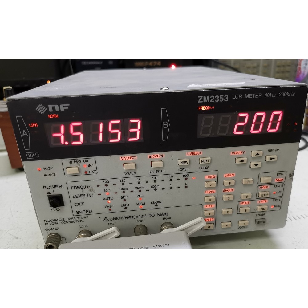 NF ZM2353LCR เครื่องทดสอบส่วนประกอบ 200KHZ