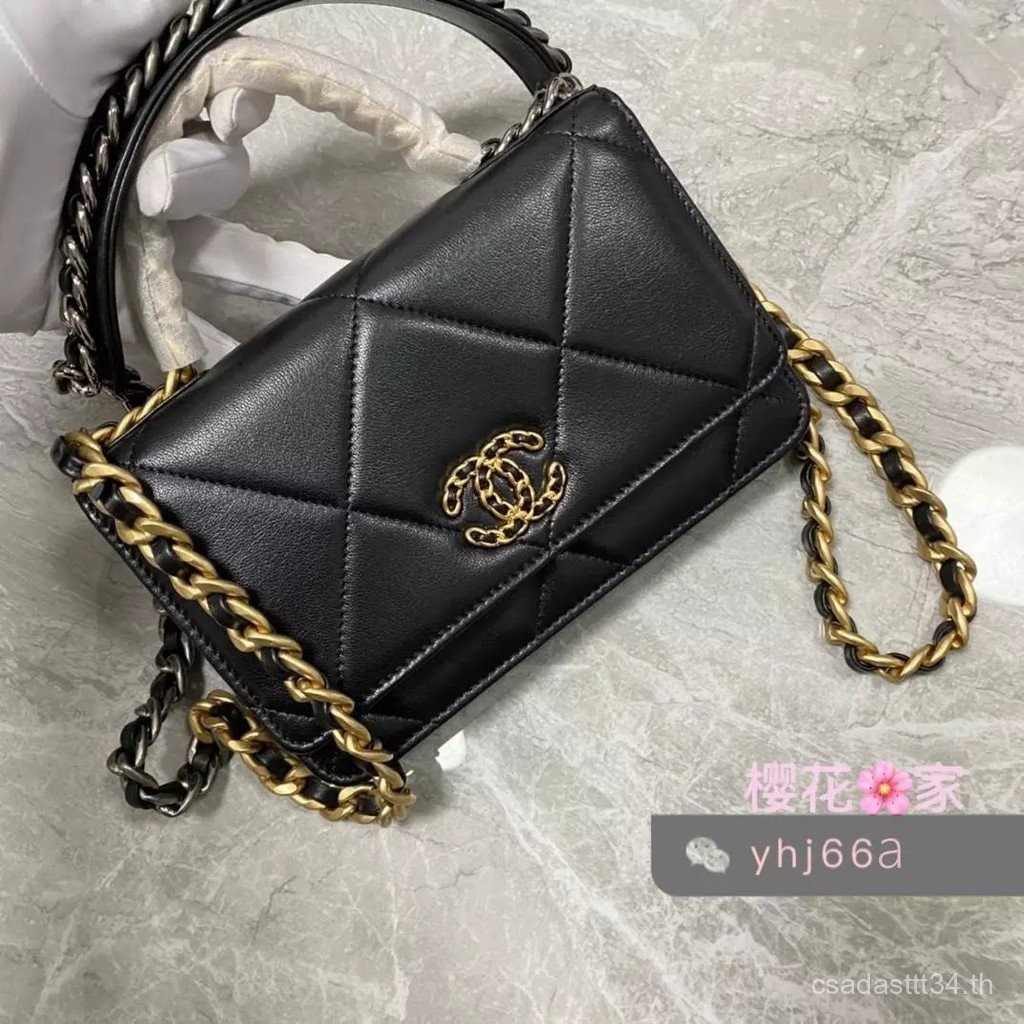 [Channel Goods] Fortune Bag ซีรีย์.Channel Classic 19 สีดำพร้อมสายโซลิดโกลด์ พกพาสะดวก เหมาะสำหรับเป