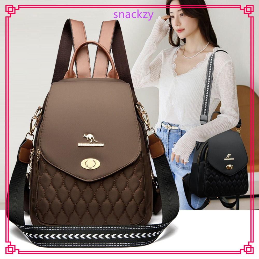 SNACCKZY กระเป๋าเป้สะพายหลังผู้หญิง ออกแบบเรียบง่าย พกพาสะดวก สำหรับการเดินทางและการใช้ในวันหยุด