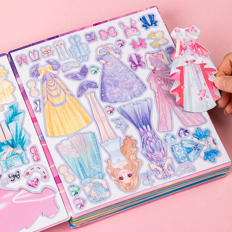公主换装磁力贴纸书到岁儿童反复贴画专注力益智玩具安静书Princess Dress-up Magnetic Sticker Book to Age Children Repeatedly20250924 ราคา ถูกที่สุด ดีลบีเคเค แกลเลอรีภาพที่ 8