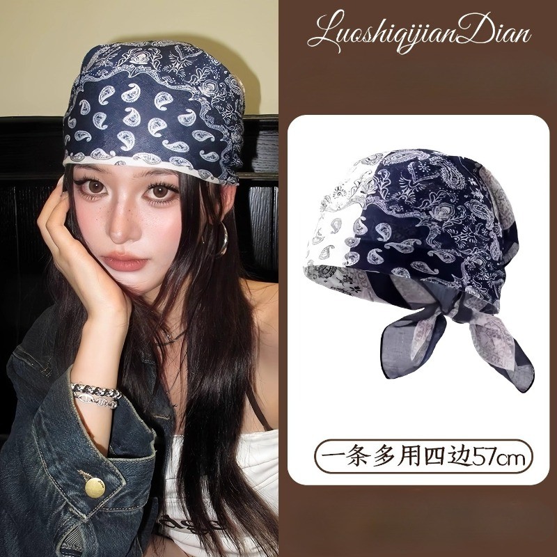 American Street Style Headscarf Female Retro Hot Girl Headscarf Accessories - รูปที่ 7