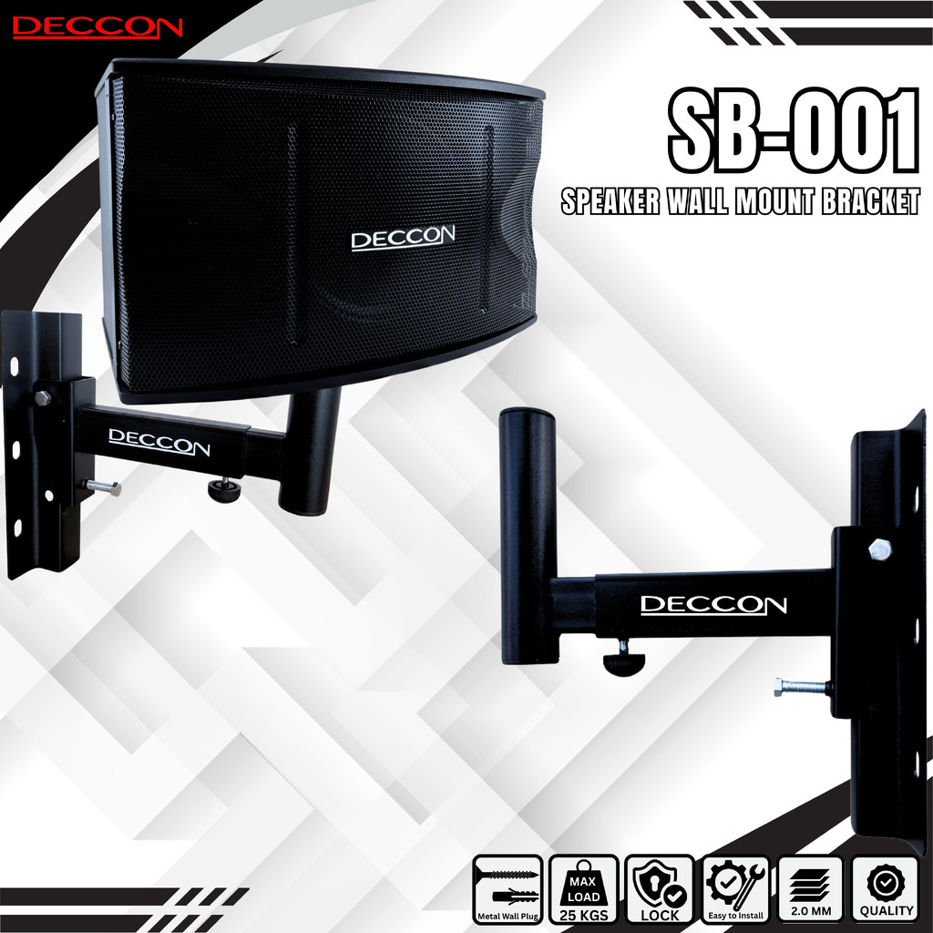 มีส่งด่วน [1ชุด/2ชิ้น] DECCON รับ น.น.25kg ขาแขวนลำโพง หมุนได้ 360องศา SB-001 ขายึดลำโพง ขายึดลําโพงติดผนัง ที่แขวนลำโพง - รูปที่ 3