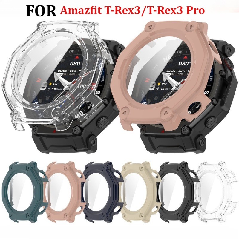 กระจกนิรภัย + สําหรับ Amazfit T REX 3 Pro ป้องกันหน้าจอ Hard PC กันชนฝาครอบป้องกันสําหรับ Huami Amaz