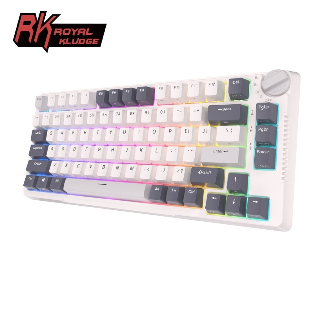RK H81 RK Royal Kludge 81 Key ปะเก็นโครงสร้าง Trimode RGB บลูทูธแบบมีสาย 2.4G 3 ModesHT99 71BZ