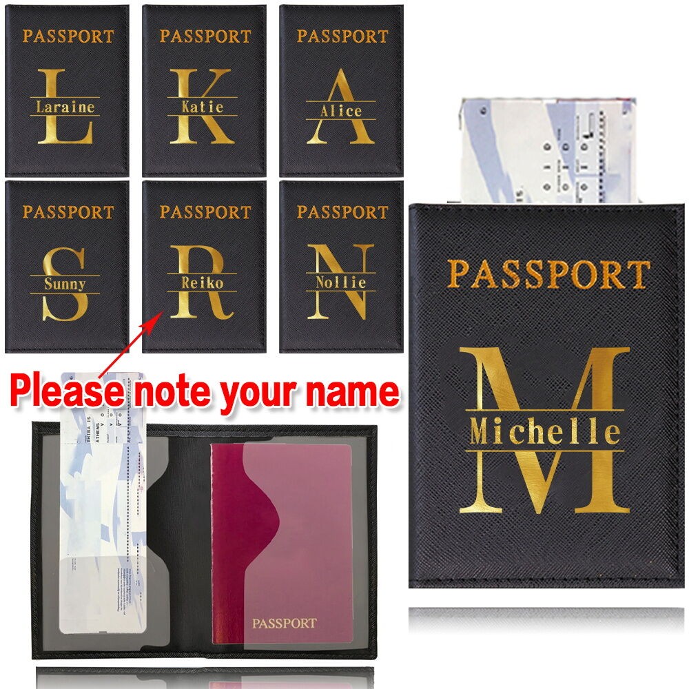 กระเป๋าใส่ PASSPORT ต้นฉบับที่กำหนดเองฟรีชื่อผู้ถือบัตรประจำตัวประชาชนหนังเทียมผู้ถือหนังสือเดินทางเดินทาง