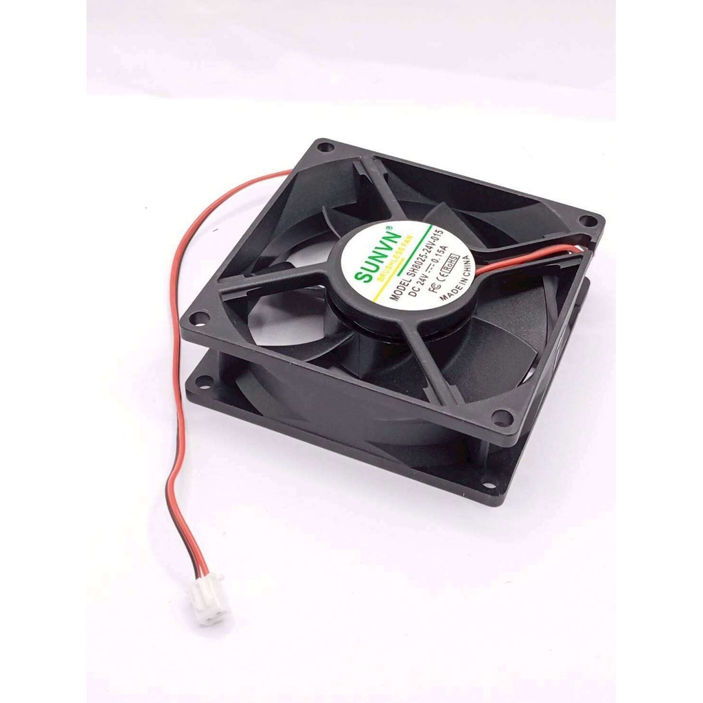 พัดลม 3" 24v 80*80*25  0.15a พัดลมเครื่องจักรพัดลมระบายความร้อน 2สาย