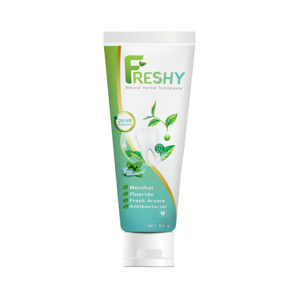 ยาสีฟัน เฟรชชี่ เนเชอรัล เฮอร์เบิล ทูธเพสท์ HAPPY FRESHY