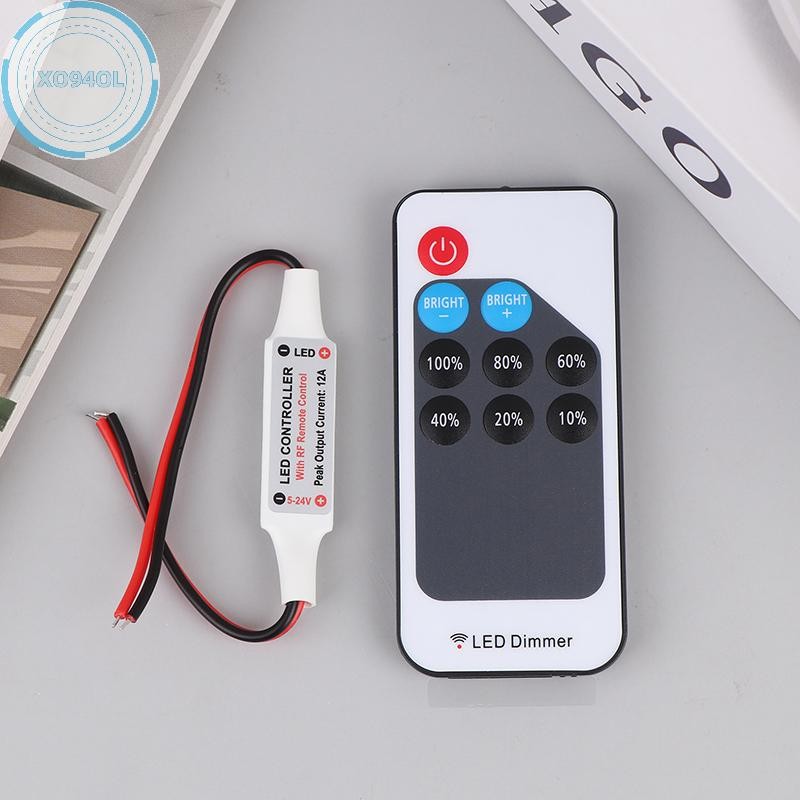 Xo94ol 1 PC Mini LED สีเดียว Dimmer พร้อม RF 9-Key Remote DC 5 V-24 V 6A 5050 2835 Strip ไฟแรงดันไฟฟ