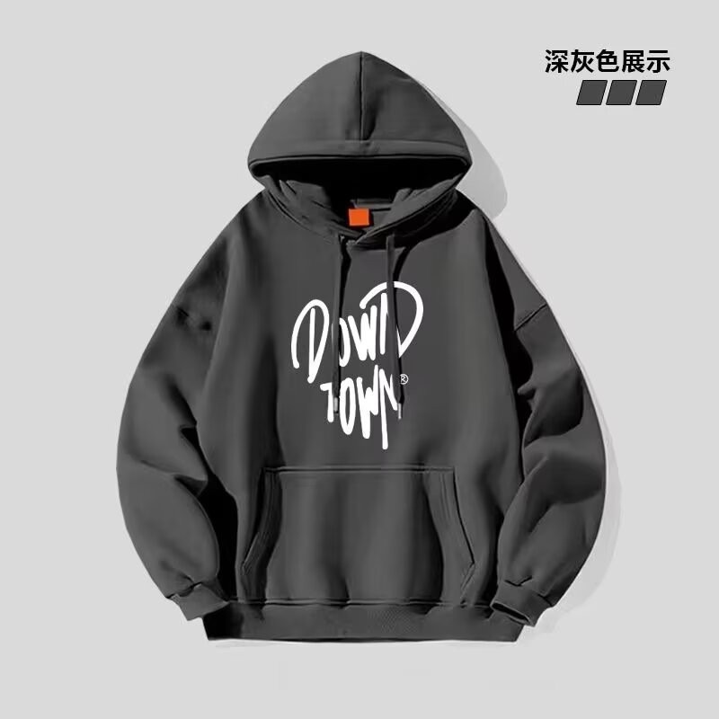 2025 NEW 20252025 European and American High Street Letter Simple Embroidery Hooded Sweatshirt Men L