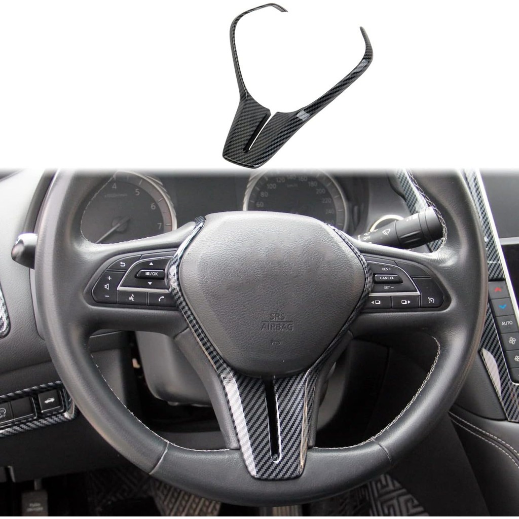 ฝาครอบพวงมาลัย Molding Trims อุปกรณ์เสริมสําหรับ Infiniti Q50 2014-2024 QX50 QX55 Q60 2017-2023 (ลาย