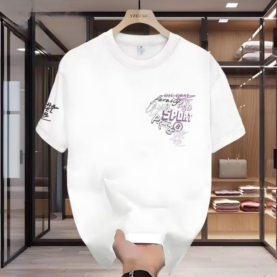 COD 2025ins Short Sleeve T-Shirt Men Summer 2025 New Trendy Printed Top Men's Casual Half Sleeve Tee