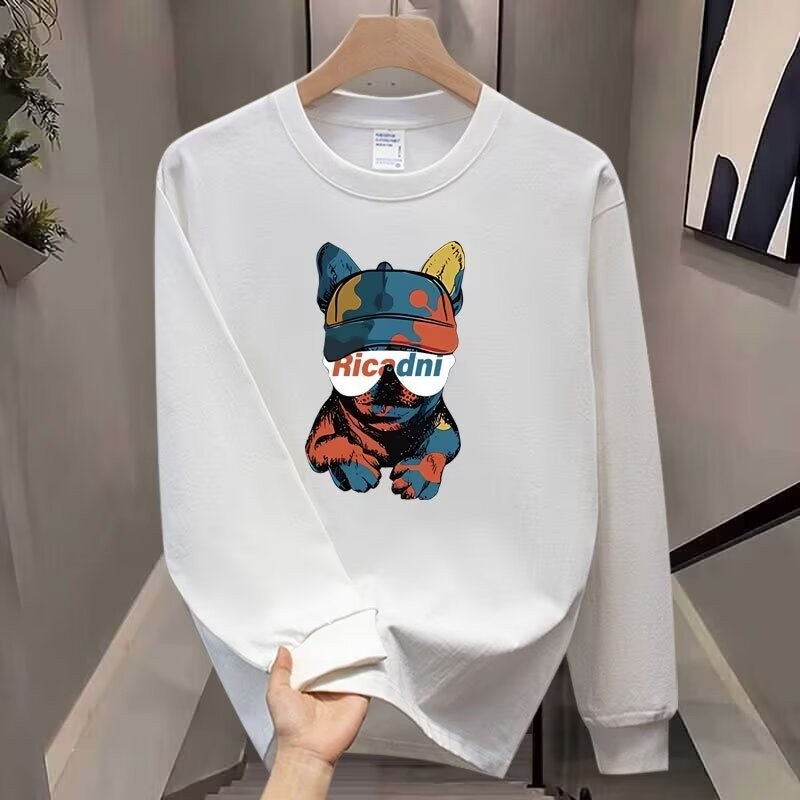 COD 2025 Crew Neck Pullover Long Sleeve T-Shirt Men's Versatile Stylish Loose New Trendy Printed Hoo