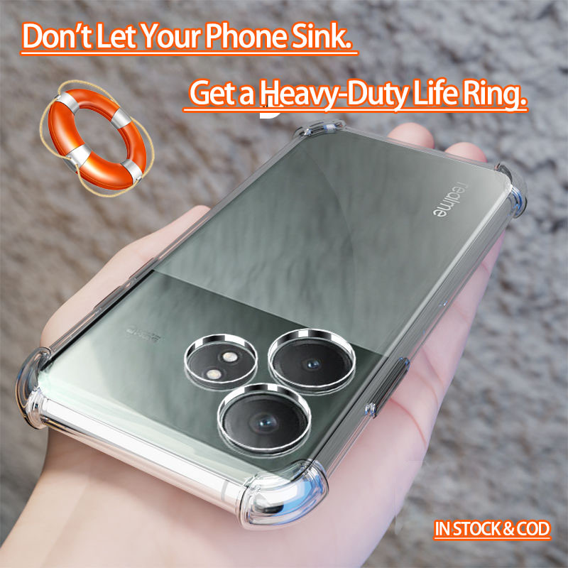Realme GT6 GT 6 5G RMX3851 คริสตัลใส 4 มุมกันกระแทก Soft Jelly เคสโทรศัพท์ฝาหลังกันชนโปร่งใส
