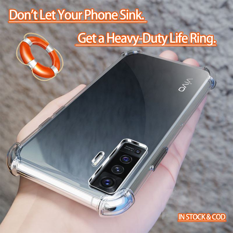 Vivo X50 Pro V2005A 2006 2004 2005 V2001A คริสตัลใส 4 มุมกันกระแทก Soft Jelly เคสโทรศัพท์ฝาหลังกันชน