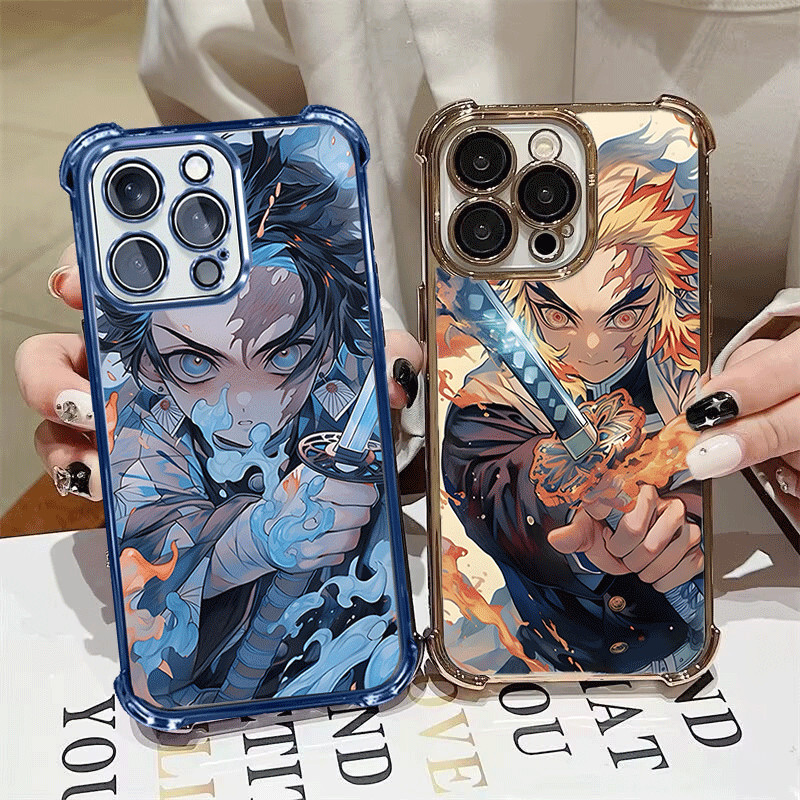 Demon Slayerเคสโทรศัพท์ElectroplatedสําหรับHuawei Honor 400 Lite 50 P40 P30 Pro Lite Honor400 P30Pro
