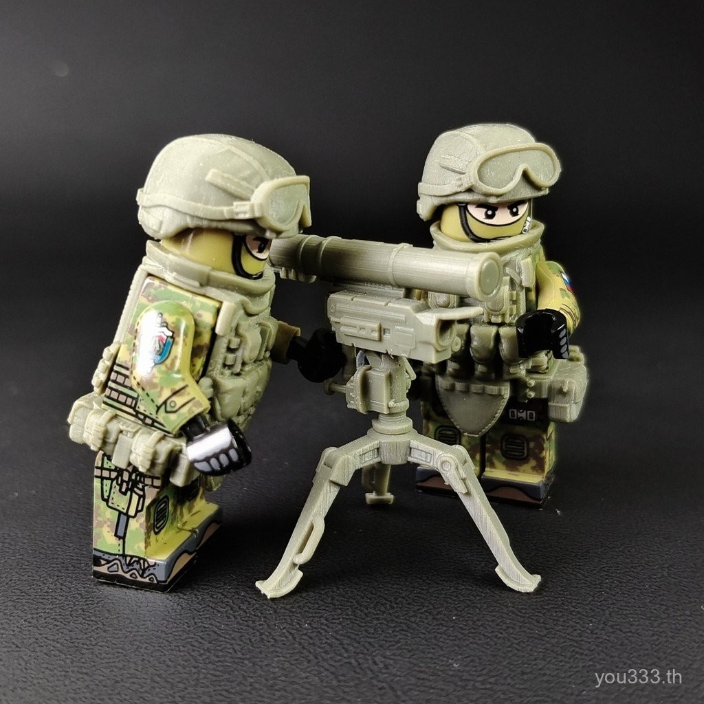 Building Blocks Third Minifigure Weapon Ruifeng กองทัพรัสเซีย 9M133 สั้น No. AT14 การแข่งขัน AT5 Ant