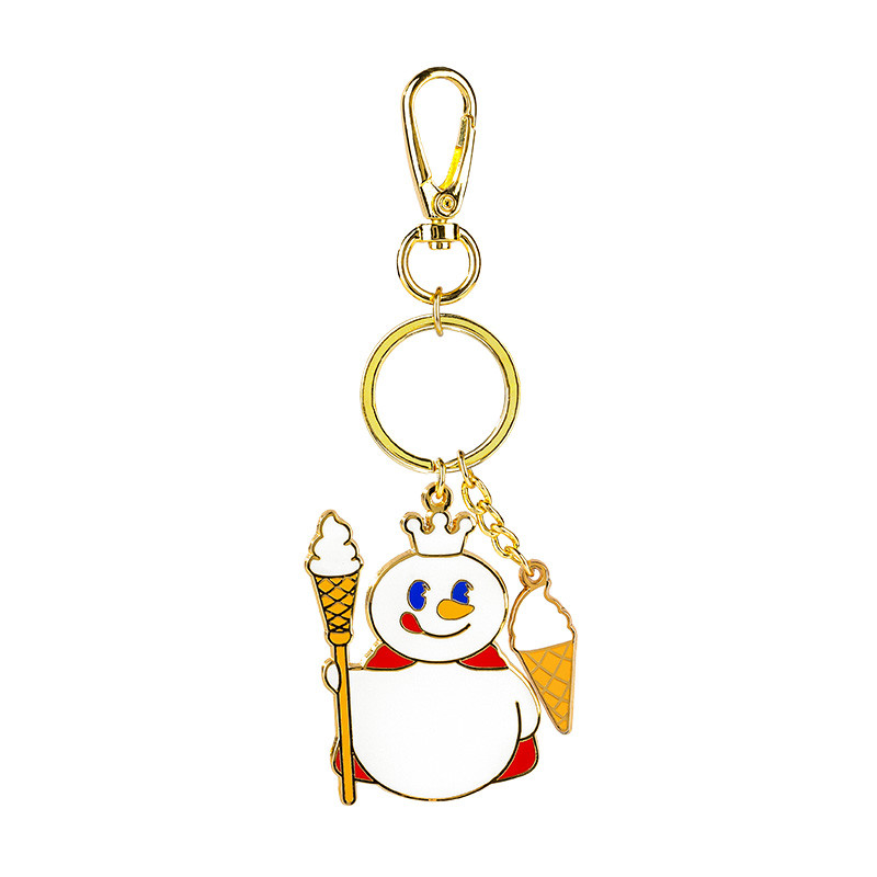 พวงกุญแจโลหะMixue Ice City Snow King พร้อมจี้กระเป๋า เป้สะพายหลัง และอุปกรณ์ตกแต่งกระเป๋า