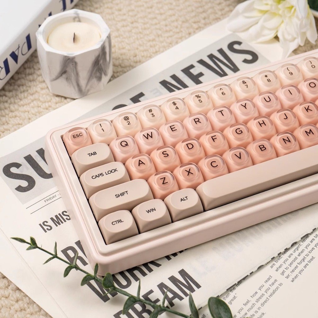 Moa Profile PBT Doubleshot Jelly Keycap Set - โปร่งใสสําหรับคีย์บอร์ดเชิงกล MX