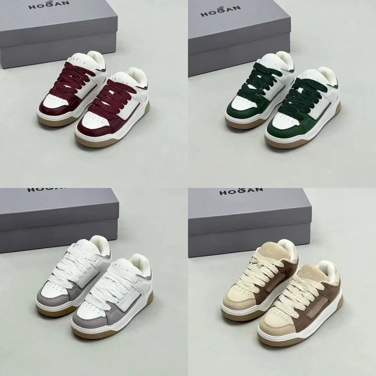 รองเท้ากีฬาลําลอง Hoga Hoga สไตล์เรโทรสีขาว ดีไซน์โซールหนากำลัง trend สำหรับคนชอบวิ่งและสวมใส่สบายตลอ