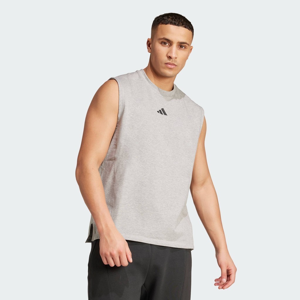 adidas Gym & Training เสื้อยืดแขนกุด D4T X ผู้ชาย สีเทา KB9831