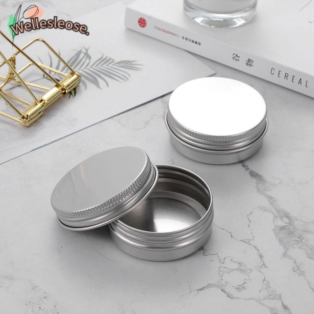 WELLE ขวดหม้อเครื่องสําอางสกรูด้านบนนํากลับมาใช้ใหม่เงินภาชนะดีบุกขนาดเล็ก