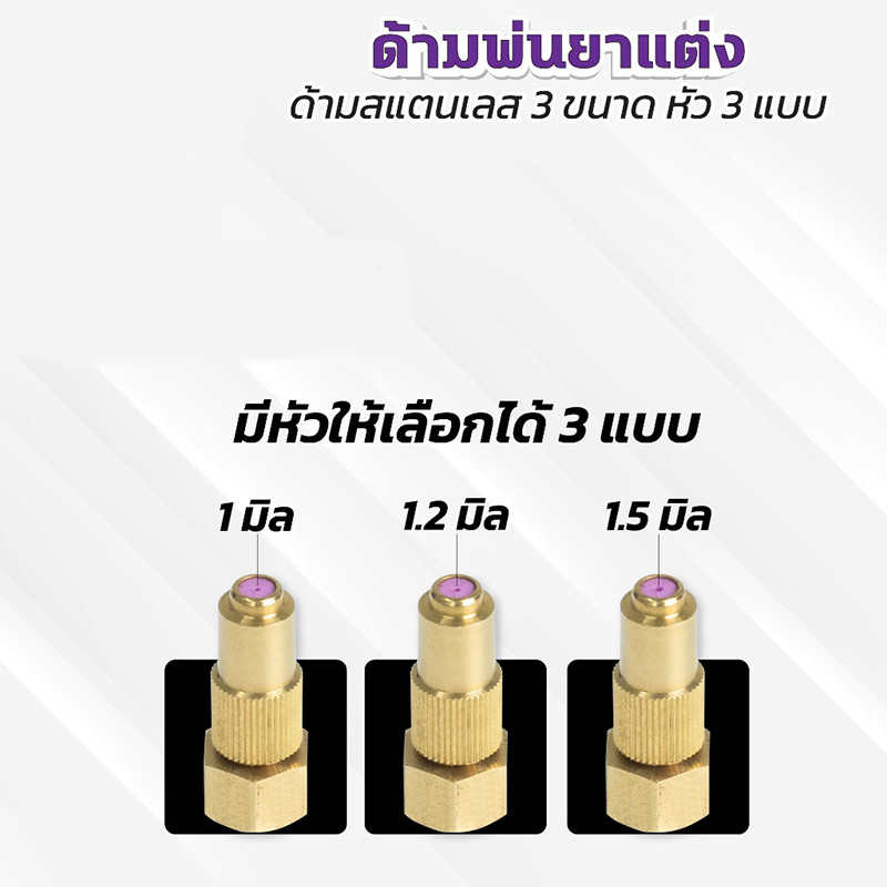 COD ก้านพ่นยา สแตนเลส ก้านแต่ง  ความยาวให้เลือก3แบบ 78,100,120 หัวพ่น(ZM-01)+(ZO-33)+(ZL-06) - รูปที่ 7