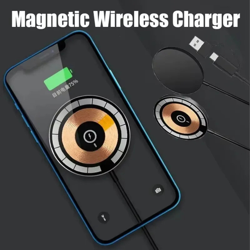 Magnetic Wireless Charger แบบพกพา Fast Charging Pad Station สําหรับ Macsafe 16 15 14 13 12 PRO Max A