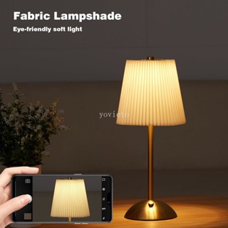 โคมไฟตั้งโต๊ะแบบชาร์จไฟไร้สาย โป๊ะผ้าหรี่แสงได้ 3 สี สําหรับ…