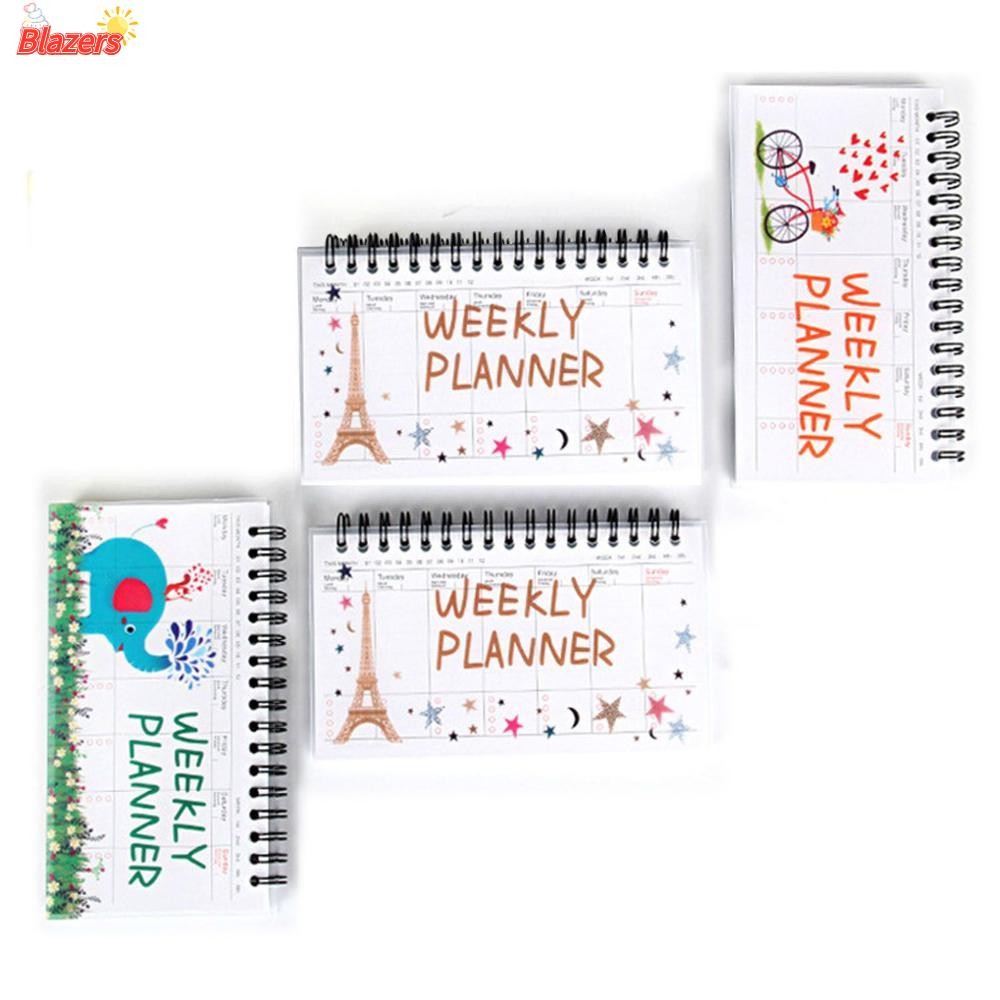BLAZERS Weekly Planer Up-turning Portable Coil Portable Notebook ฉีกขาดได้